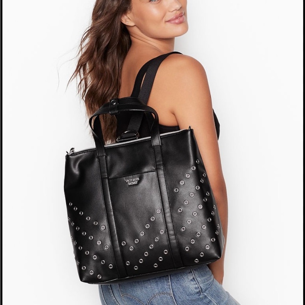Victoria's Secret Black Tote with Silver Studs